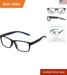 Durable And Stylish 1.5X Men's Reading Glasses - Sav AR4163 With Protective Case. Fixed Price $37.99.