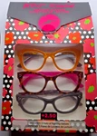 3 Pair Betsey Johnson Readers New Reading Glasses Amber Tortoise Black +2.50. Fixed Price $25.38.