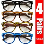 4 Pairs Womens Oval Round Fashion Retro Power Reading Reader Glasses 1-3. Fixed Price $12.49.