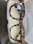 New Madison Avenue Clear Brown Leopard Square Thick Blue Blocker Glasses Case. Fixed Price $15.00.