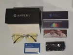 Anyluv Blue Light Blocking Gaming Glasses Silver Metal Frame Yellow Tint. Fixed Price $25.00.