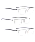 Reading Glasses 3 Pack Half-rim Readers (silver). Fixed Price $28.17.