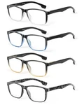Jolisu 4 Pack Reading Glasses Men Blue Light Blocking With Medium, Multicolor. Fixed Price $26.62.