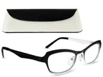 Cinzia" Hey Dol"l Designer Reading Glasses - Free Hard Case, 1.00, Black White. Fixed Price $55.95.