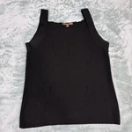 Adrienne Vittadini Women's Ribbed Black Sleeveless Square Neck Tank Top Size Med. Fixed Price $22.99.