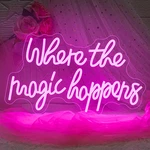 Faxfsign Where The Magic Happens Neon Led Pink Word Light Up Signs For. Fixed Price $45.69.