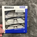 Design Optics By Foster Grant 668 Full Metal Square Reading Glasses 3 Pk +2.50. Fixed Price $14.99.