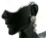 Judith Ripka Sterling Silver And Triple Cz Stone Dangle Drop Earrings 14.6 Grams. Fixed Price $80.00.