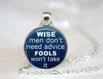 Silver 20" Necklace Women Pendant Quote Words Wise Smart Feminist Gift. Fixed Price $19.93.