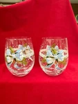 Vera Bradley Holiday Ribbon Stemless Wine Glasses 16 Oz. Brand New Box. Fixed Price $28.00.