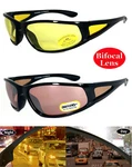 Inner Bifocal Night / Day Driving Yellow Amber Lens Reading Glasses Sun Reader. Fixed Price $23.99.