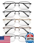 Novivon Metal Reading Glasses Men Blue Light Filter Durable Readers 5-PACK. Fixed Price $46.69.
