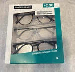 Design Optics By Foster GRANT,+2.00 D, Reading Glass 3 Pack. Fixed Price $17.99.