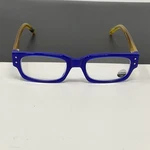 Eyebobs Peckerhead Reading Glasses Color 20 - Cobalt Front With Blonde Temples. Fixed Price $75.00.