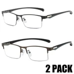 2 Pack Semi Rimless Rectangle Metal Frame Reading Anti Glare Eyeglasses. Fixed Price $21.98.