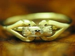 14KT 585 Yellow Gold Ring With Diamond Decorations/rg 48/1,4G. Fixed Price $296.78.
