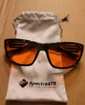 SPECTRA479 FBB1-RG-19-04 Black/orange Rectangle Blue Light Blocking Glasses. Fixed Price $19.99.
