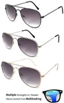 Small Pilot Multi Focus Progressive Reading Sunglasses 3 Strengths 1 Reader. Fixed Price $15.99.