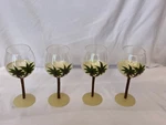 Vintage Bellagio Handpainted Wine Glasses = Set Of 4. Fixed Price $25.00.