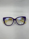 A. J. Morgan 2.00 Cateye Reading Glasses Blue Light Blocking Purple/yellow. Fixed Price $19.99.