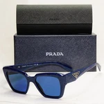 Prada Sunglasses Blue Triangle Symbole Marble Square PR09ZV Vpr 18D-1O1 51MM. Fixed Price $175.35.