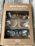 Eddie Bauer Designer Reading Glasses 3 Pack Readers +2.50 Black/brown/clear. Fixed Price $29.99.