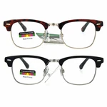 Mens Half Horn Rim Hipster Multi 3 Focus Progressive Reading Glasses. Fixed Price $15.99.