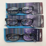 "3 Pair" Foster Grant "brianna" Blu + 3.25 Reading Glasses Crystal Vision. Fixed Price $24.95.