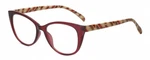 Elle Women's Cat Eye Reading Glasses Crystal Berry Red Modern Art Brown Tan 52MM. Fixed Price $19.95.