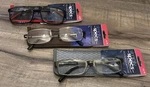 3 Pack Simply Specs Tech Reading Glasses +2.75 Black, Brown & Gray Soft Cases. Fixed Price $20.00.
