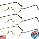 Toveen Half Lens Reading Glasses Blue Light Blocking, Moon Frame Semi Ri. Fixed Price $44.99.