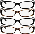 Truvision Readers 4 Pk Fashion Reading Glasses 1.00+ 2 Black Tortoise W/bags. Fixed Price $25.19.