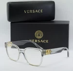 New Versace Eyeglasses Mod. 3329-B 5305 52-17 145 Grey & Gold Frames W/crystals. Fixed Price $289.99.