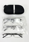 Foster Grant +2.75 Readers 3PK Black Arms Silver Brown Frames W/ Case. Fixed Price $24.99.