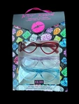 Betsey Johnson 3-PACK Cat Eye Glasses +2.50 Red Lilac Blue. Fixed Price $28.99.