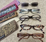Lot 5 Pairs Women's Reader Glasses Strengths +2.00 Foster Grant, Cal Optix. Fixed Price $14.99.