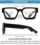 Jm Pack Square Style Reading Glasses Women Men, Oversized Rectangle 1.75. Fixed Price $8.50.
