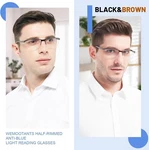 Wemootants 4 Packs Reading Glasses With Cases Blue Light Blocking Semi-rim +2.00. Fixed Price $10.00.