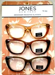 Jones New York +2.50 Designer 3-PACK Multi-colored Reading Glasses !!. Fixed Price $21.88.