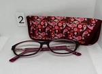 Design Optics By Foster Grant LO0717 7169C Burgundy Pink Cat Eye Reading Glasses. Fixed Price $11.00.