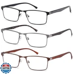 Nanako 3 Pack Reading Glasses For Men, Lightweight Blue Blocking Metal. Fixed Price $20.00.