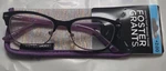 Foster Grant Womens +2.00 Cleo Purple Reading Glasses With Case Brand New. Fixed Price $10.00.