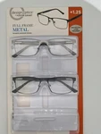 Design Optics F. G. Full Frame Metal Fashion Reading Glasses +1.25 2PK Open Box. Fixed Price $12.99.
