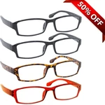 New Reading Glasses 4 Pack Black Tortoise Red Flex Hinges Duratight Screws. Fixed Price $25.95.