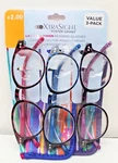 3PK Foster Grant Xtrasight Ladies Fashion Reading Glasses W Cases +2.00 Thea. Fixed Price $16.99.