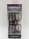 Y41 Essentials / Foster Grant TS3000 Vl "3 Pack" Reading Glasses Strength: +1.25. Fixed Price $9.95.