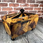 Tavola Regency Style Penshell Tea Caddy Box Ebony Tortoise Look 12". Fixed Price $829.95.