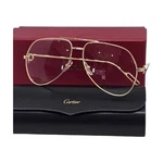 Cartier CT0116O Aviator Eyeglasses 003 Gold Metal Frame Clear Demo Lens 60MM New. Fixed Price $669.00.