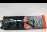 Foster Grant +1.75 Reading Glasses With Case, Lamar Readers, Stainless Steel. Fixed Price $16.99.