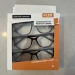 Foster Grant Reading Glasses 3 Pack +1.25 Full Rim Readers W/ Case New Open Box. Fixed Price $9.79.